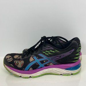 Asics Gel Cumulus 21 Day Of The Dead Running Shoes Black Womens Size 7.5